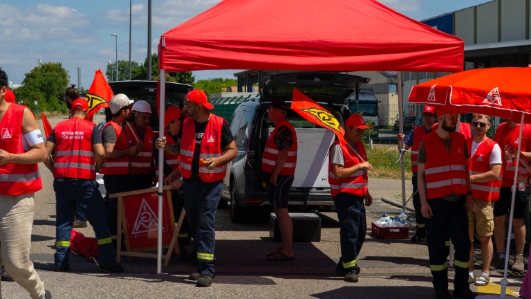 Warnstreik Betonstahl Lampertheim 09.07.2026
